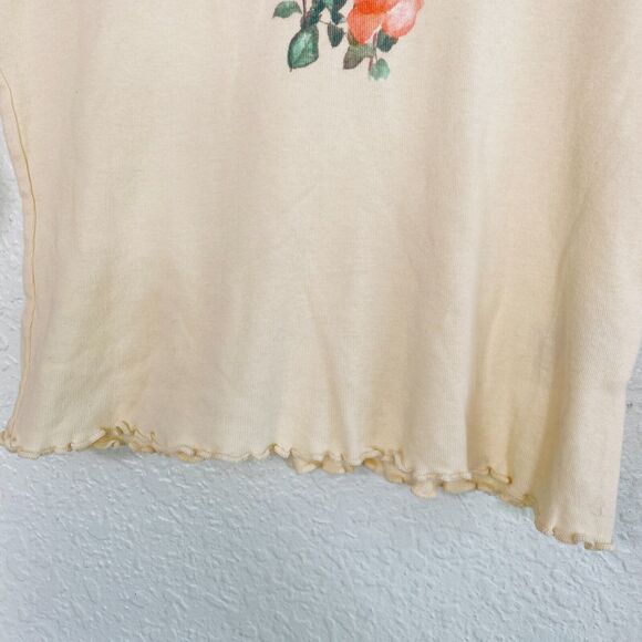 Urban Outfitters Crop Top Womens Small Flower Floral Scallop Truly Madly Deeply - Picture 4 of 10